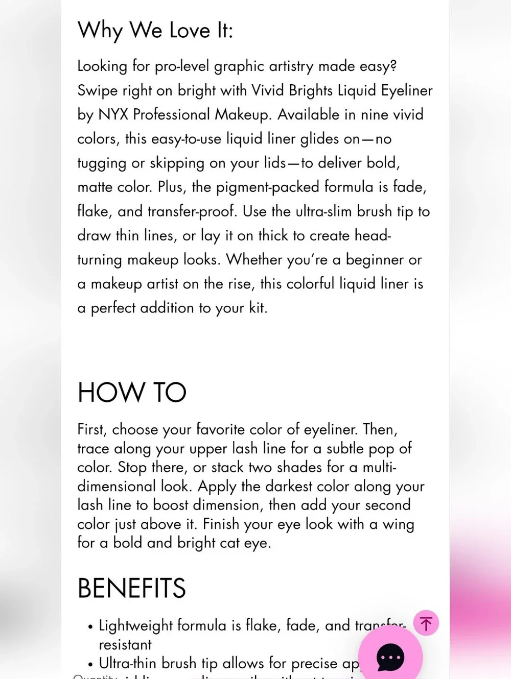 NYX Vivid Brights Colored Liquid Eyeliner